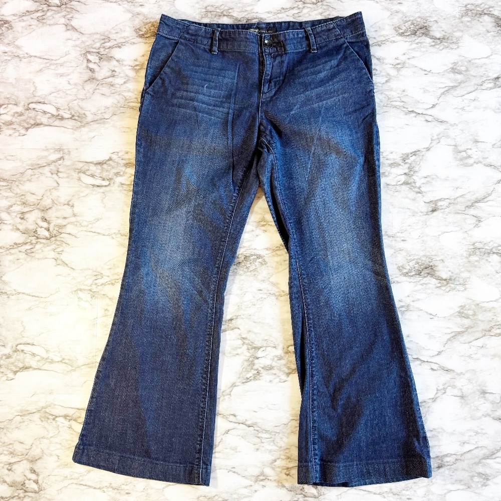 Mossimo Supply Co. Dark Wash Mid-Rise Trouser Flare Jeans